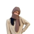 thumbnail image 1 of Winter Warm Elastic Soft Ear Protection Knitted Scarf Hat Fleece Lined Beanie Hat, 1 of 6