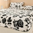 Winter Warm Fitted Sheet Stars Pinted Flannel Fleece Bed Sheet for