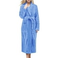 thumbnail image 1 of Winter Warm Nightgowns for Women Long Sleeve Coral Bathrobe Soft Warm Winter Robe with Pockets and Belt Fall Winter Clothes, 1 of 8