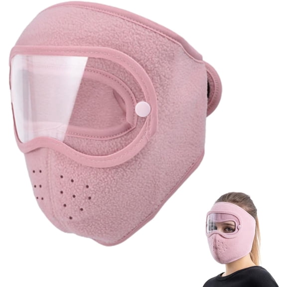 Winter Warm Fleece Windproof High-Definition Goggles, Fleece Thermal Mask With Removable Goggles, For Men & Women