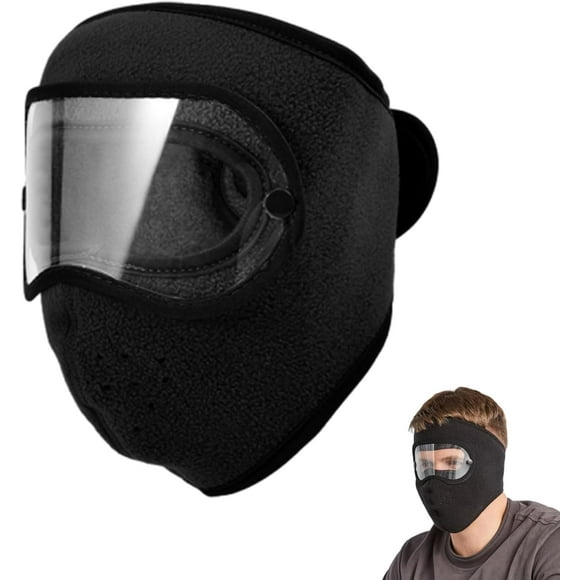 Winter Warm Fleece Windproof High-Definition Goggles, Fleece Thermal Mask With Removable Goggles, For Men & Women