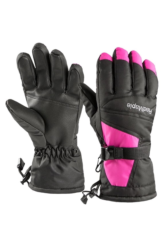 Winter Warm Gloves for Women- Waterproof Snowboard Ski Gloves Breathable Windproof for Skiing Riding Snowboarding Hiking Fuchsia