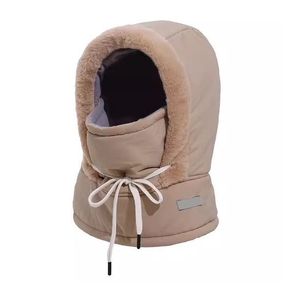Winter Warm Hat with Face Mask, Thick Lined Ski Hat with Adjustable Strap and Neck Cover, Windproof Waterproof Outdoor Hat for Men and Women Skiing Cycling Hiking