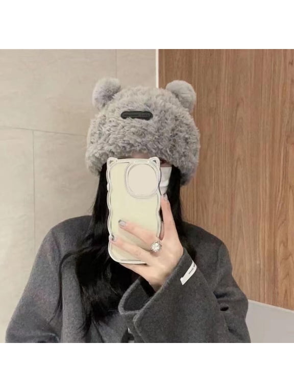 Winter Warm Hat Winter Bear Ear Hat Winter Knit Hat Bear-Style Hat Winter Soft Plush Beanie with Large Circumference for Warmth