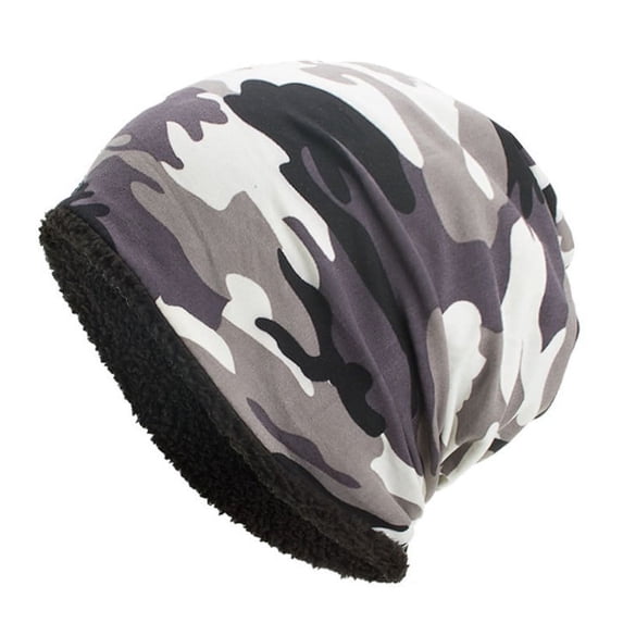 Winter Warm Hat for Men Women Camouflage Cotton Cap Plus Velvet Hat Warm for Autumn and Winter Outdoor Activities
