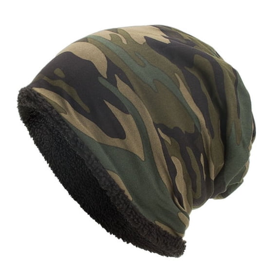 Winter Warm Hat for Men Women Camouflage Cotton Cap Plus Velvet Hat Warm for Autumn and Winter Outdoor Activities