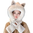 thumbnail image 1 of Winter Warm Hat with Integrated Scarf and Ear Design for Cold Weather, 1 of 3