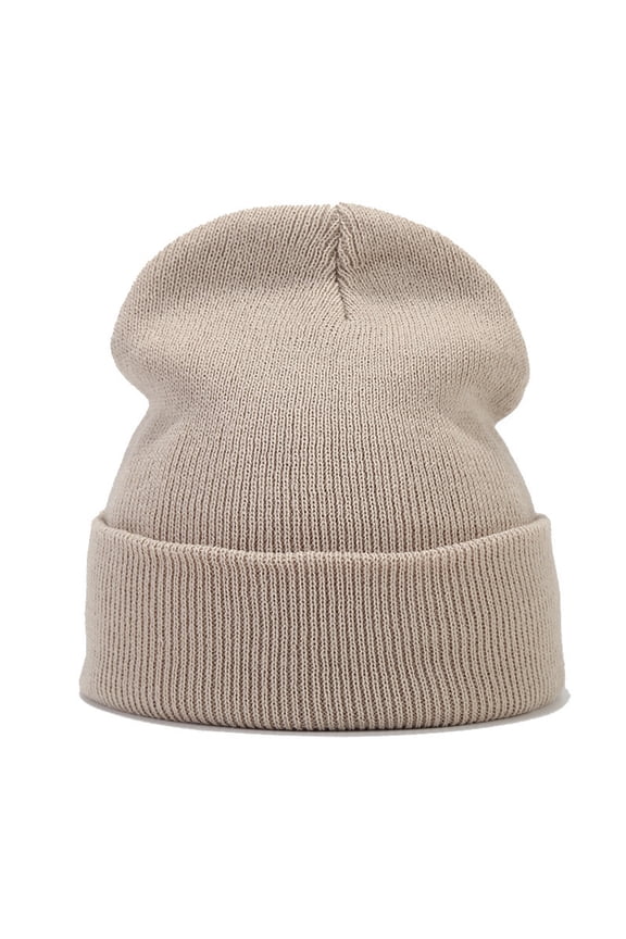 Winter Warm Hats CQXIDFH Unisex Knitted Cuffed Beanie, Soft Warm Watch Cap, Windproof Ski Headwear for Men Women Outdoor Winter, Sun Visor Hats (Beige, One Size)