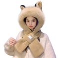 thumbnail image 1 of Winter Warm Hooded Scarf With Thick Hat And Ear For Cold Weather, 1 of 3