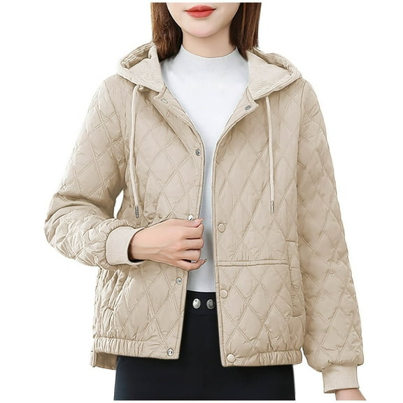 Winter Warm Jackets For Women Casual Loose Solid Color Turn Down Collar Long Sleeved White Coats Jackets L-3XL