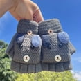 thumbnail image 1 of Winter Warm Kids Toddler Winter Warm Knitted Mittens Boys Girls Cute Flip Top Gloves, 1 of 2