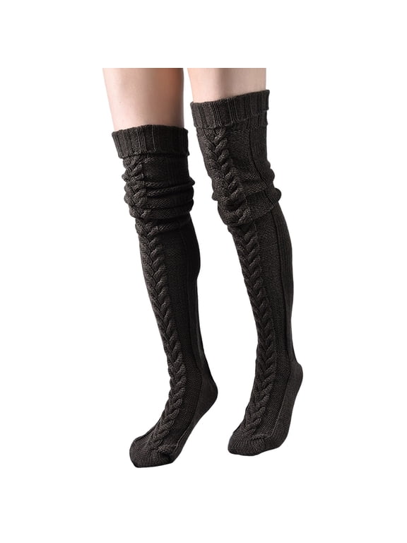 Winter Warm Knee High Socks Leg Warmers Thick Woolen Stockings Soft Stretchable Home Wear Cozy Thermal Footwear