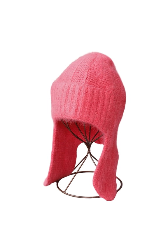 Winter Warm Knit Hat With Faux Furs Ear Flap Comfortable Soft Caps Ear Protections For Men Women Outdoor Activity