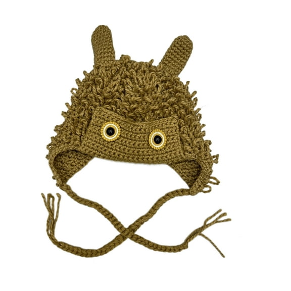 Winter Warm Knit Hat for Women Funny Monsters Hat Hooded Skull Hat Outdoor Activity Cap Windproof Headwear Pullover Hat