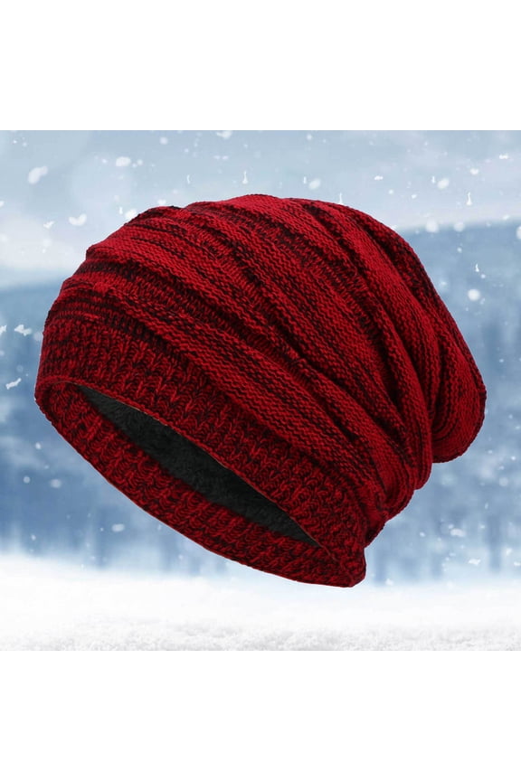 Winter Warm Knit Hats Soft Thick Cute Knitted Cap for Cold Weather Men Women Chemo Wool Newsboy Headwear Stretch Long Stocking Slouch Baggy -Hop Oversized Summer