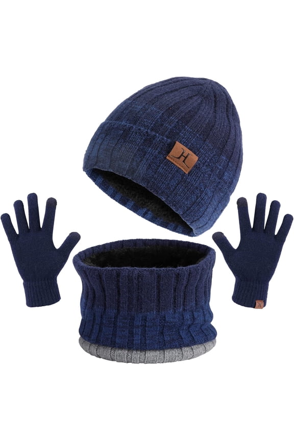 Winter Warm Knitted Cap with Neck Warmer for Women, Slouch Ajustable Knit Beanie Hat with Hairball, Winter Woolly Hat with Warm Fleece Linning, Windproof Balaclava Snood Hood Hat for Women (Brown)