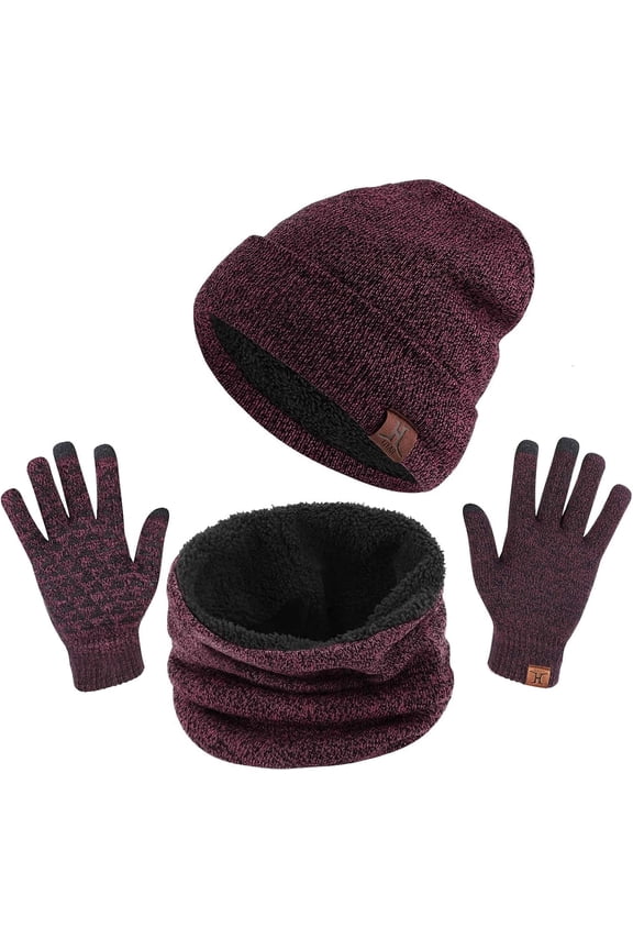 3in1 Winter Hat Scarf Gloves Set for Men Women, Winter Warm Sets