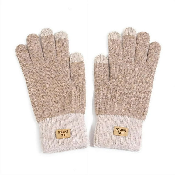 Winter Warm Knitted Gloves, Warm Touchscreen Knitted Gloves for Cycling Skiing, Thick Winter Mittens for Men Women