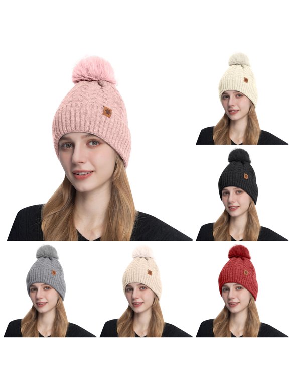 Winter Warm Knitted Hat for Lined Thermal Ear Cold Weather Mad Hat Women Flapjack Hat Whiplash Hat Hat Mens Winter Hats Men Christmas Hat down Hats for Men Womens Winter Clothes Blusher Hat