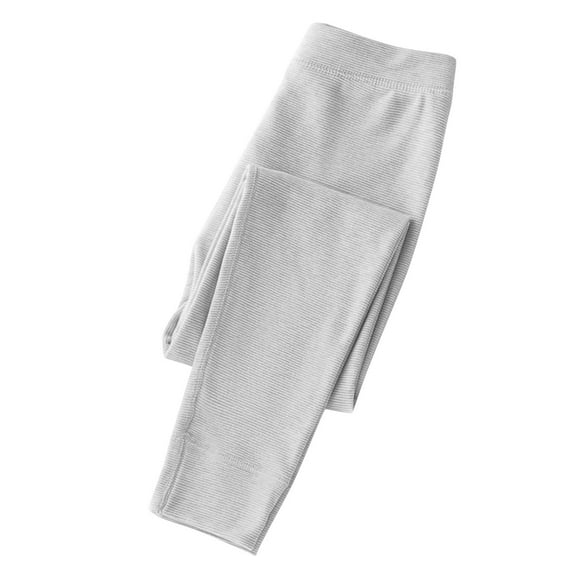 Winter Warm Leggings Girls Cotton Casual Soft Comfy Elastic Waist Pants Stretchy Basic Underwear Fall Long Johns, Gray, 7 Years