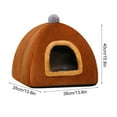 thumbnail image 1 of Winter Warm Medium and Large Dog Tent, Thickened Cozy Pet Bed, Oval Indoor Sleeping House for Puppies and Cats, Soft Padding(Brown, 15.74x15.74x12.2in), 1 of 4