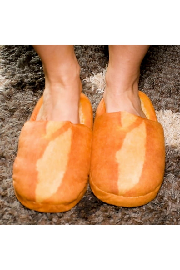 Winter Warm Memory Foam Slippers Adult Home Funny Simulation Bread Shoes, Non-Slip House Bedroom Slippers
