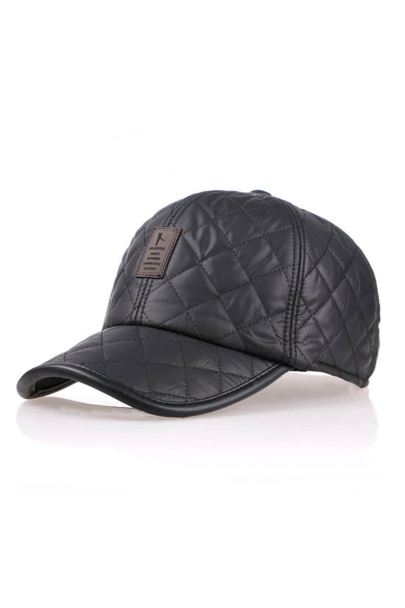 Winter Warm Men's Hats Bright Leather Baseball Cap Bright Leather Casual Sports Caps Thick Ear Protection Warm Hats
