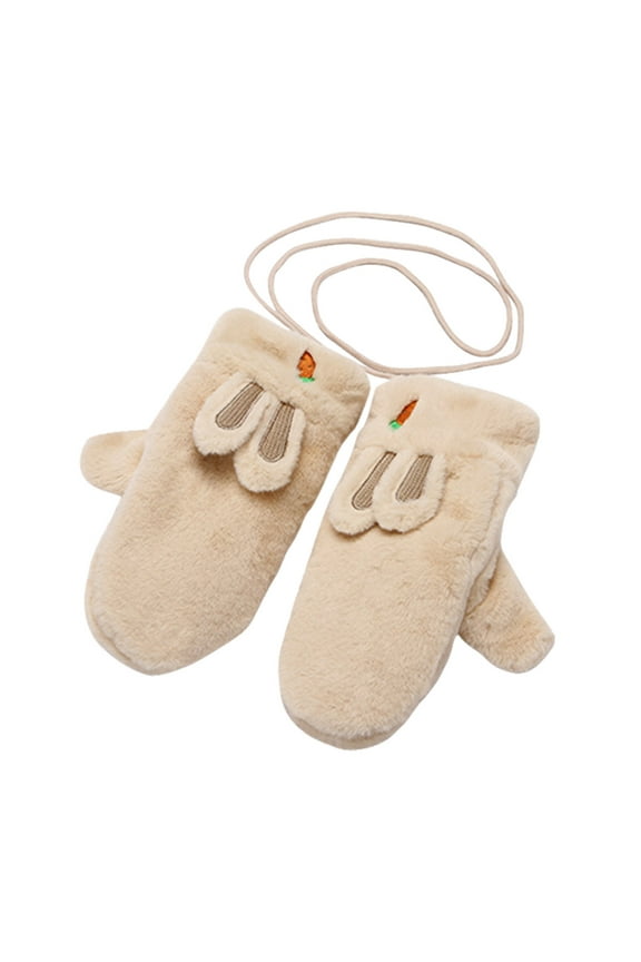 Winter Warm Mittens Cold Weather Gloves for Women Cute Rabbit Animal Sherpa Fleece Lined Fuzzy Furry Plush Gloves