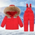 thumbnail image 1 of Winter Warm Outdoor Jackets Coats Boys Girls Fashion Solid Color Down Jackets Keep Thickening Warm Outdoor Coat Jumpsuit Set on Clearance, 1 of 9