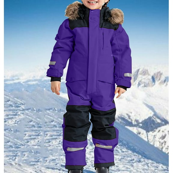 Winter Warm Outdoor Jackets Coats Kids Girls Boys Colorful Siamese Snowsuits Ski Suits Jackets Winter Jumpsuits Snowsuit Jackets Warm Coats