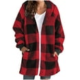 thumbnail image 1 of QHFBli Fall Tops for Women 2025 Plaid Flannel Shirts Cotton Blend Long Sleeve Tunic Sweatshirt Loose Fit Color Block Blouse, 1 of 6
