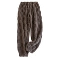 thumbnail image 1 of Winter Warm Pants For Women Lined Thick Pajama Bottoms For Home Cozy Flannel Trousers Loose Fit With Elastic Waist For Autumn And Winter, 1 of 3