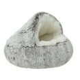 thumbnail image 1 of Winter Warm Pet Bed for Indoor Cats and Small Dogs, Semi-Enclosed Plush Cave with Raised Rim Support, Cozy Sleeping Nest for Anxiety Relief and Home Decor Gift, 1 of 6