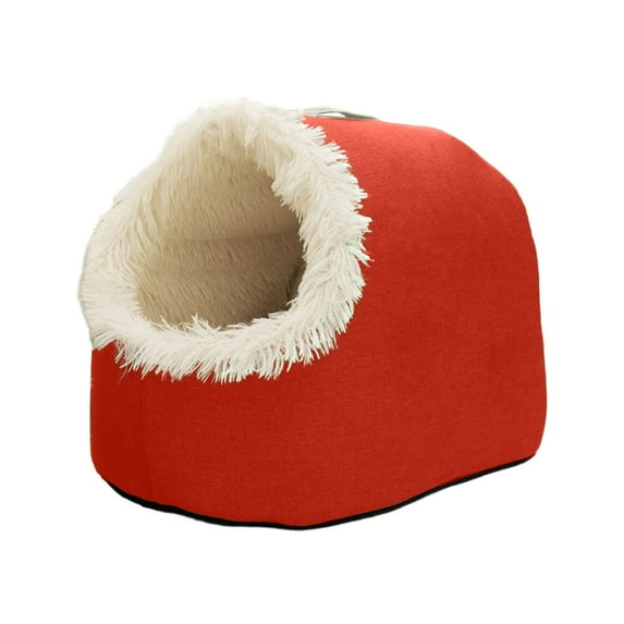 Winter Warm Pet Cave Bed, Cozy Enclosed Cat House & Indoor Dog Bed with Self-Warming Cushion,Soft Plush Sleeping Tent Nest for Cats and Small Dogs,Non- Bottom for Security(11.*9.84*9.84Inchï¼