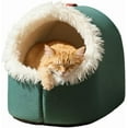 thumbnail image 1 of Winter Warm Pet Cave Bed, Hooded Cat Bed with Removable Cushion - Cozy Pet Nest,Self-Warming Anti-Anxiety Hooded Tent, for Cats & Small Dogs,Anti-Slip Bottom (#B, Medium), 1 of 8