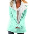 thumbnail image 1 of Winter Warm Plus Size Caots for Womens Zip Up Fashion Composite Plush Button Lapels Jacket Outwear Coat, 1 of 6