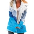 thumbnail image 1 of Winter Warm Plus Size Caots for Womens Zip Up Fashion Composite Plush Button Lapels Jacket Outwear Coat, 1 of 4