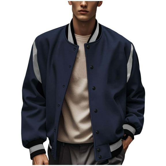Winter Warm Plus Size Jackets for Mens Fashion Patchwork Button Up Cardigan Long Sleeved Hooded Casual Jacket 50% off Clearance!
