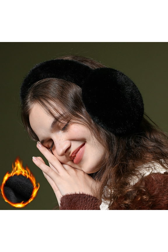 Winter Warm Plush Earmuffs - Windproof, Anti-Freeze, Foldable - Soft Heat Storage Ear Protection for Men & Women - Black Gray White Pink Brown