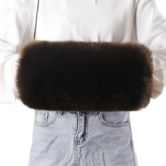 Winter Warm Plush Hand Muff for Adult Women Faux Furs Cuff and Hand Muffs for Outdoor Activity Female Sport Accessories