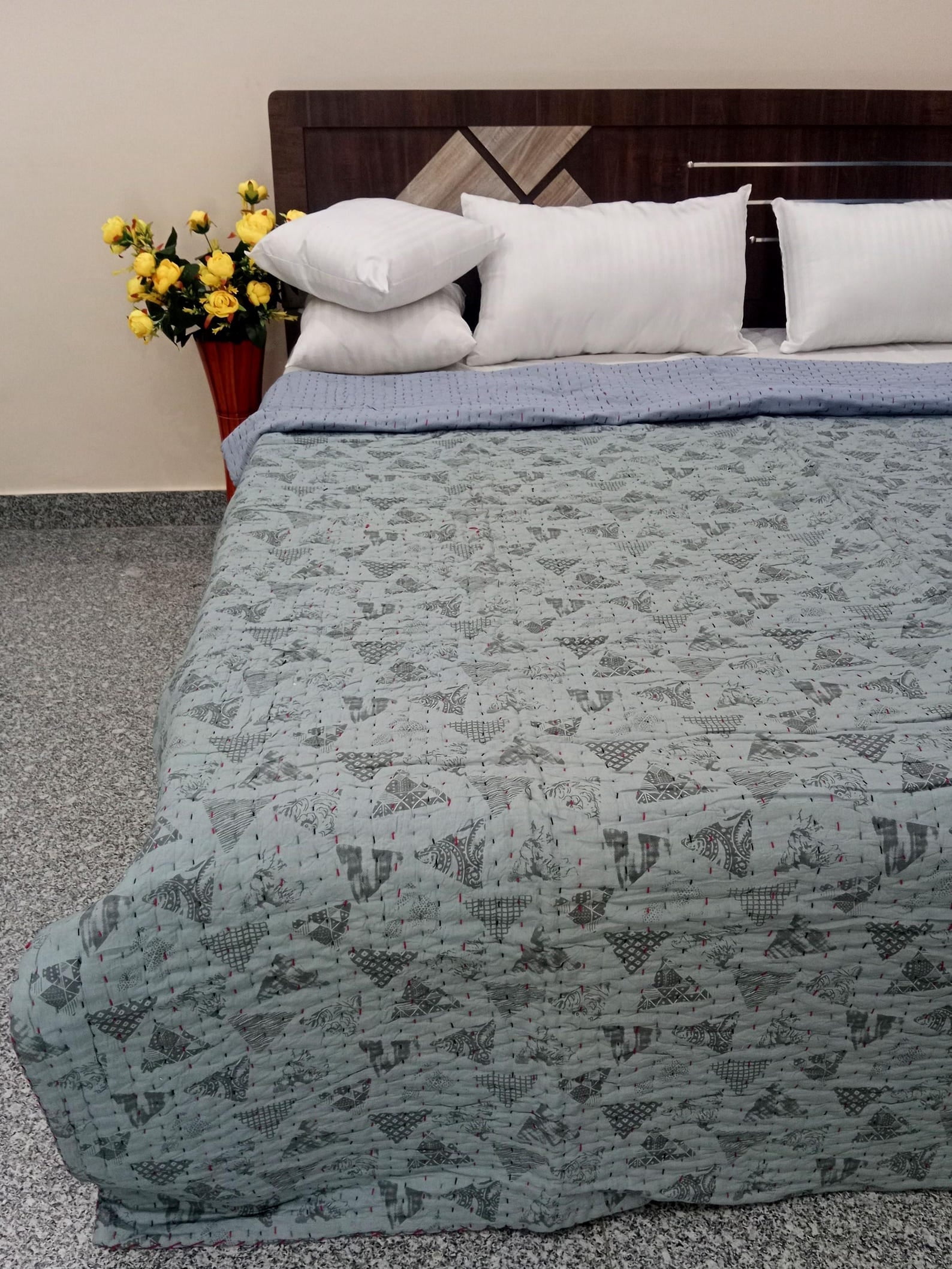 Winter Warm Quilt Batting Cotton Quilt Handmade Jaipuri Razai Quilt blanket, Soft Indian Cotton Kantha Quilt, Queen Size Jaipuri Quilt,