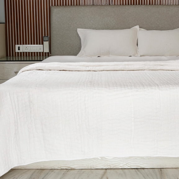 Winter Warm Quilt Handmade Indian Cotton Kantha Quilt: Reversible Queen Size Bedding RARE Find Only 1 pieces Available