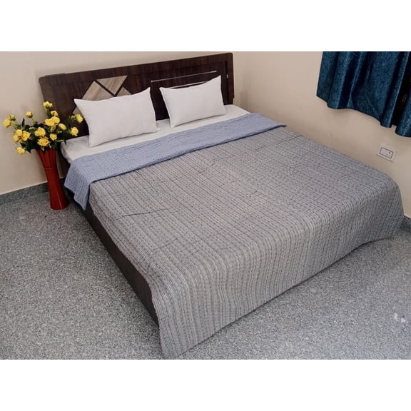 Winter Warm Quilt Striped Batting Cotton Quilt Handmade Jaipuri Razai Quilt blanket Soft Indian Queen Size Traditional Quilt homemade