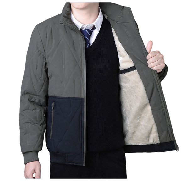 Winter Warm Quilted Coat With Stand Collar Heavyweight Padded Jacket For Cold Weather Outdoor Activities