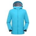 thumbnail image 1 of Winter Warm Rain Jacket for Women Waterproof Long Rain Coats Lightweight Reusable Hiking Long Windbreaker with Hood for Outdoor Activities, 1 of 6