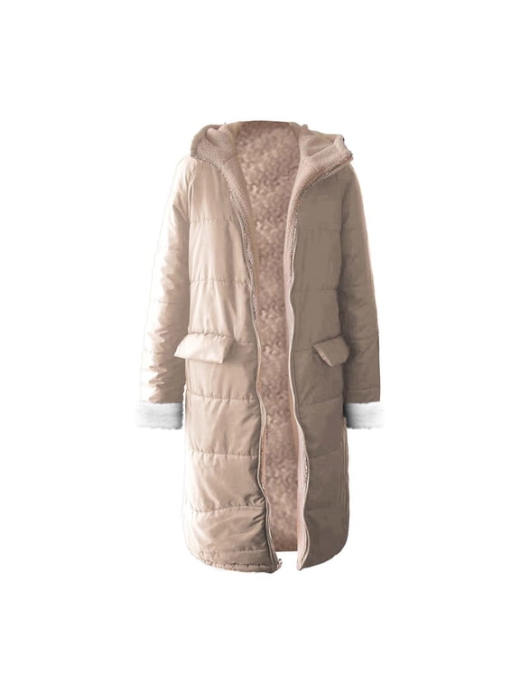 Winter Warm Shearling Fleece Long-Length Jacket, Romantic Shearling Fleece Long Winter Coat Valentine's Day Shearling Fleece Long Outerwear for Women Womens Coats Winter Long Coat