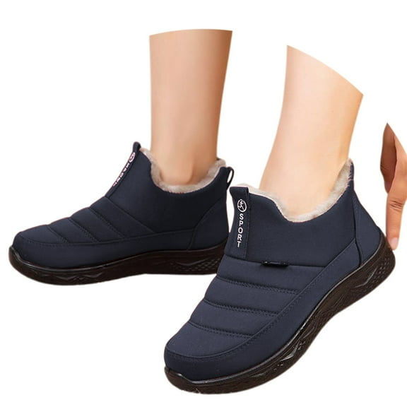 Winter Warm Shoes Snow Boots for Women Winter Boots Warm Thermal on Ankle Booties Non Outdoor Comfortable Casual Lined Cold Weather Footwear Lightweight Traction Sole Design for Ladies