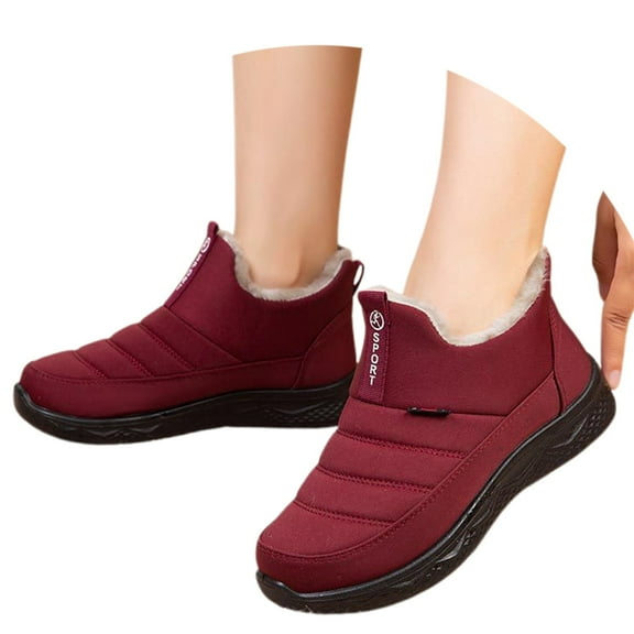 Winter Warm Shoes Snow Boots for Women Winter Boots Warm Thermal on Ankle Booties Non Outdoor Comfortable Casual Lined Cold Weather Footwear Lightweight Traction Sole Design for Ladies
