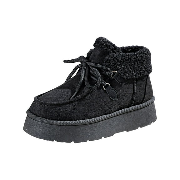 Winter Warm Shoes Snow Boots for Women European Snowflake Pattern High Boot Thickened Wool Flat Bottom Boots