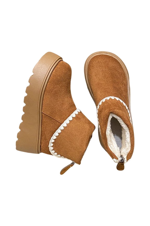Winter Warm Shoes Snow Boots for Women Retro Platform Boots Winter Lined Ankle Booties Non Outdoor Fashion Footwear for Cold Weather